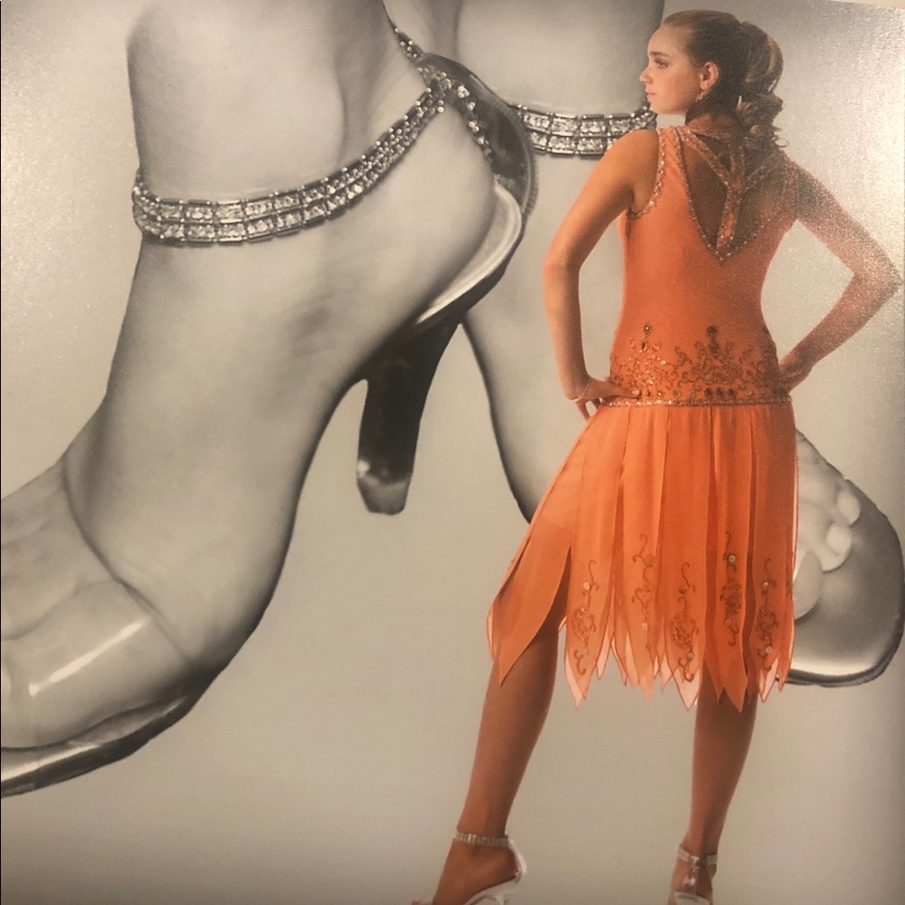 Beaded peach cocktail dress by Sue Wong size 2